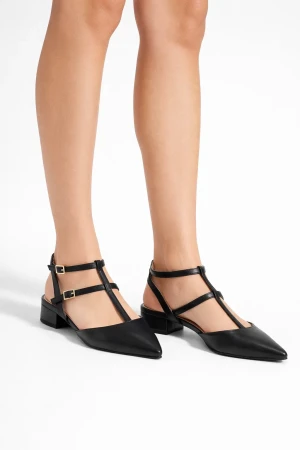 SCARPA SLINGBACK DONNA CON CINTURINI 6303 - Nero, 37