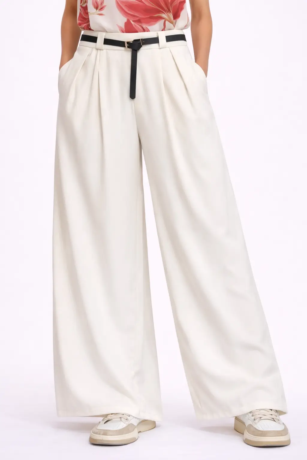 Pantalone palazzo donna maGAmà elegante con cintura