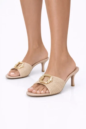 SANDALO MULE DONNA INTRECCIATI CON FIBBIA 138