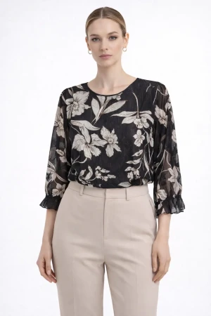 Blusa donna Diamante 8 fantasia floreale elegante casual chic