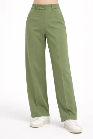 Pantalone donna La. Lolì elegante verde a gamba larga