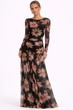 Abito lungo elegante donna maGAmà fantasia floreale