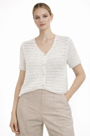 Cardigan donna Don Pablo cotone traforato elegante casual