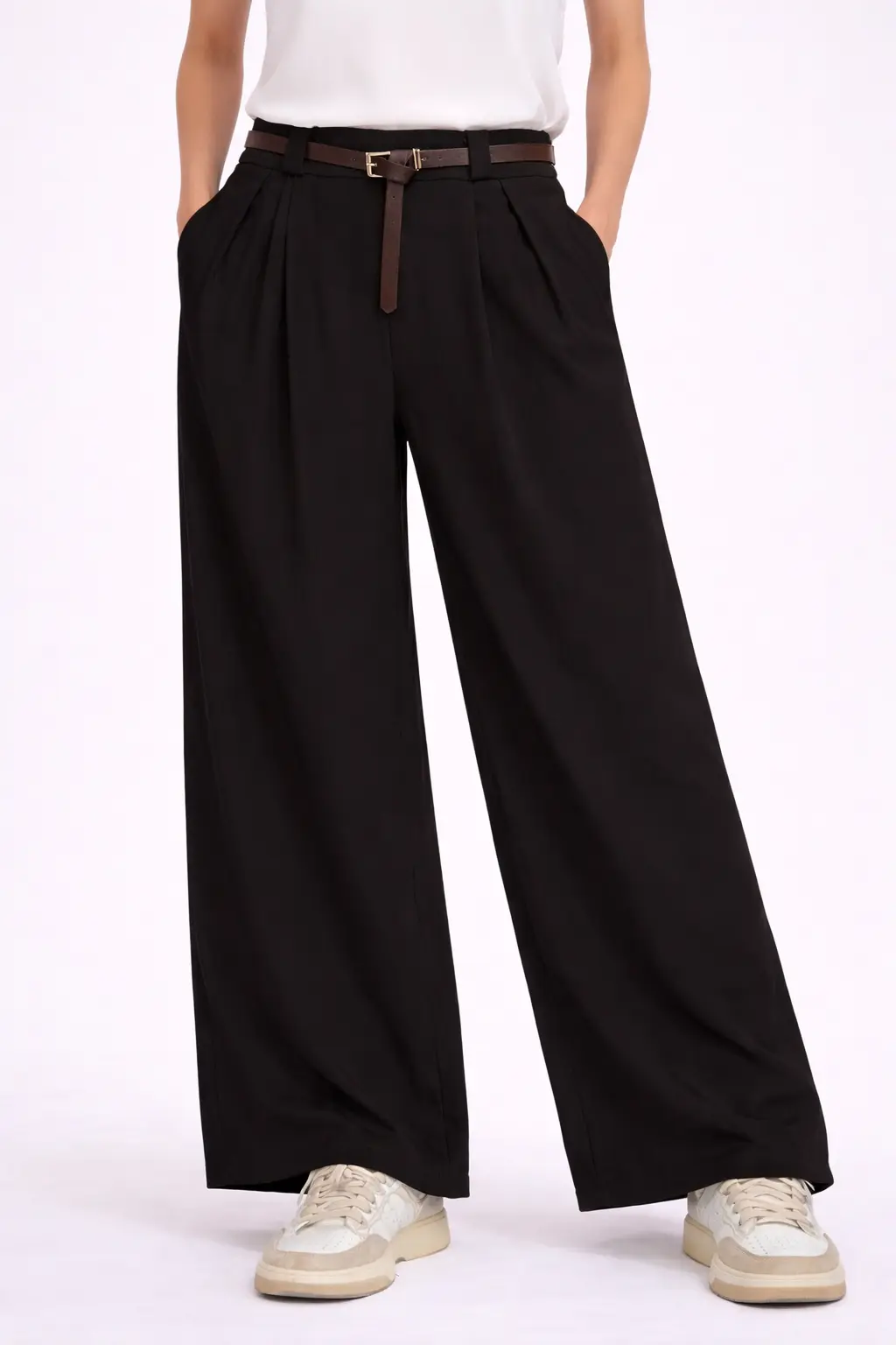 Pantalone Palazzo Donna maGAmà Elegante con Cintura 21510 - immagine 4