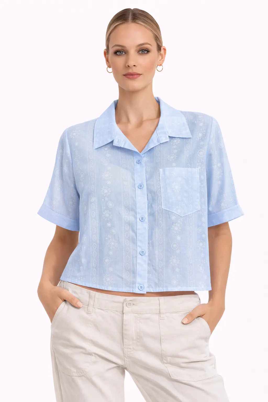 Camicia Donna Diamante 8 in Tencel Elegante Casual Chic 92695 - immagine 4