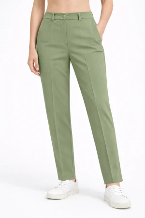 Pantalone donna La. Lolì elegante modello sigaretta verde