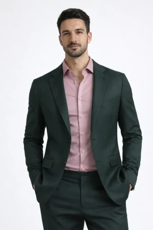 Abito uomo Telamira slim fit verde in tessuto elasticizzato elegante