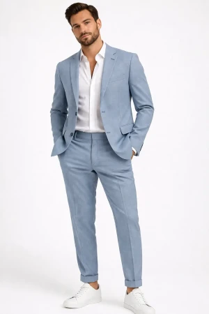 Abito uomo Miguel Bharross azzurro slim fit elegante moderno