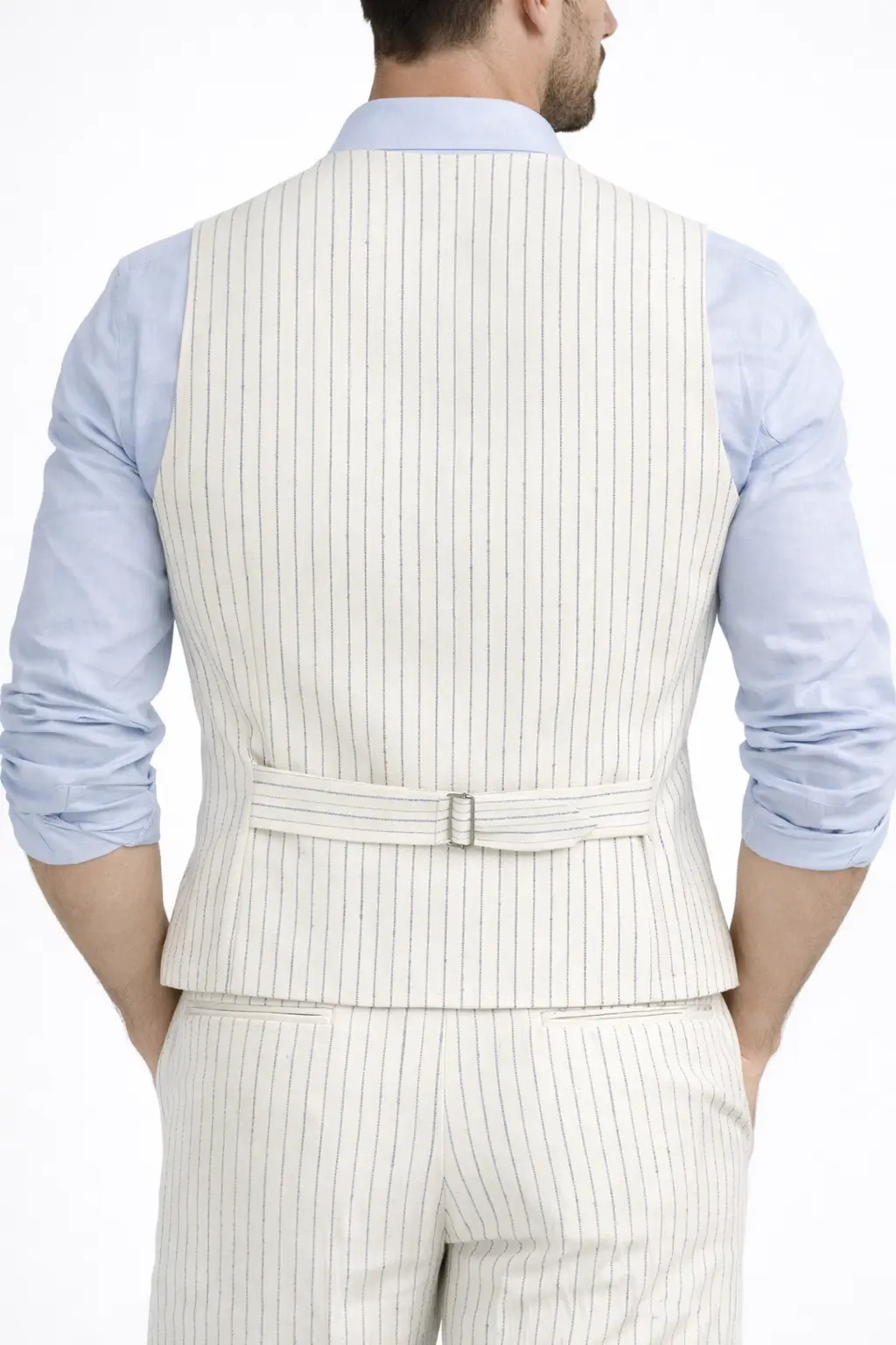 Gilet Uomo Telamira Cotone Righe Elegante Estivo TE/2605 - immagine 3