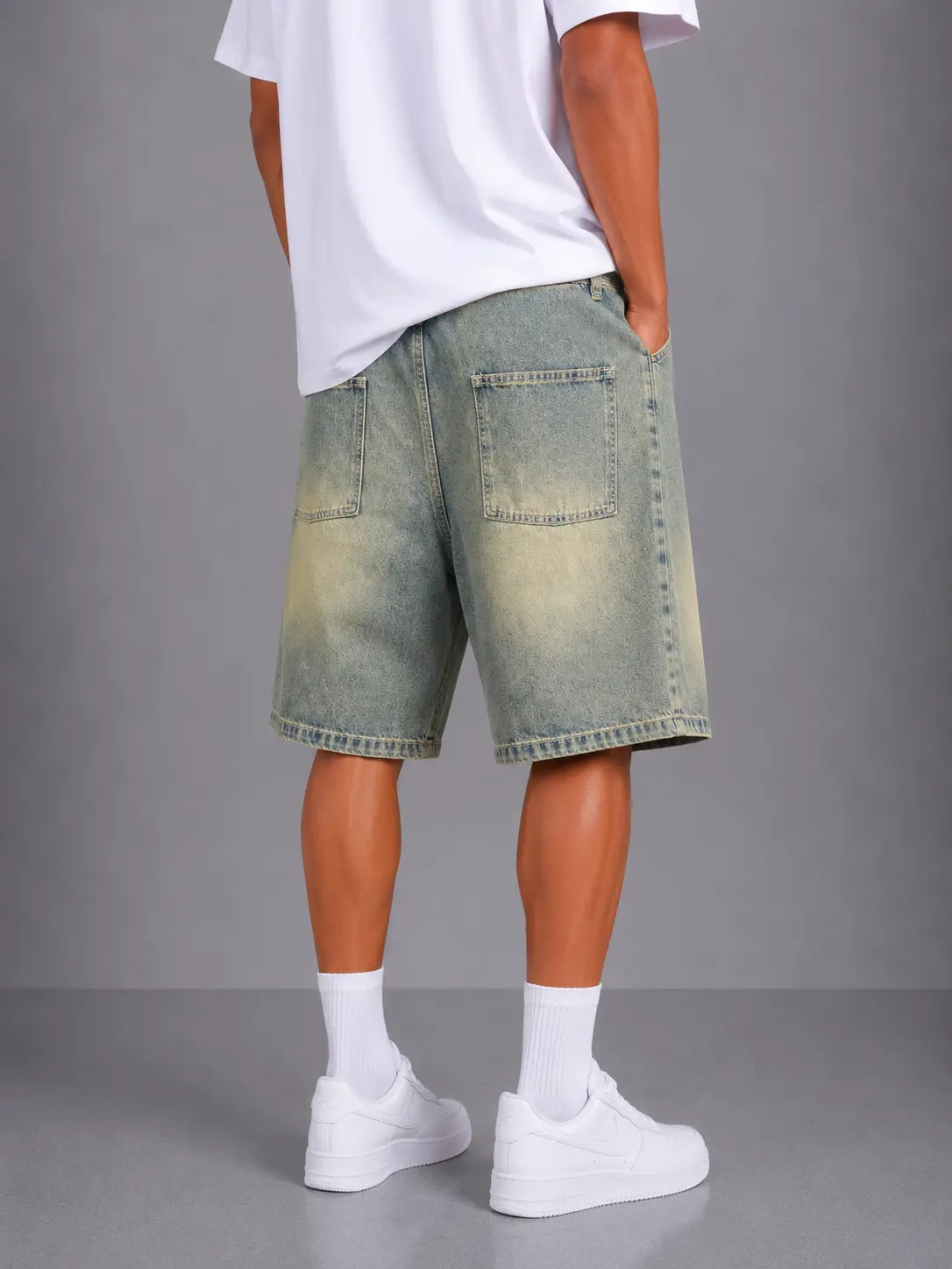 Bermuda Uomo On Off Baggy Fit Denim Vintage 656 - immagine 3