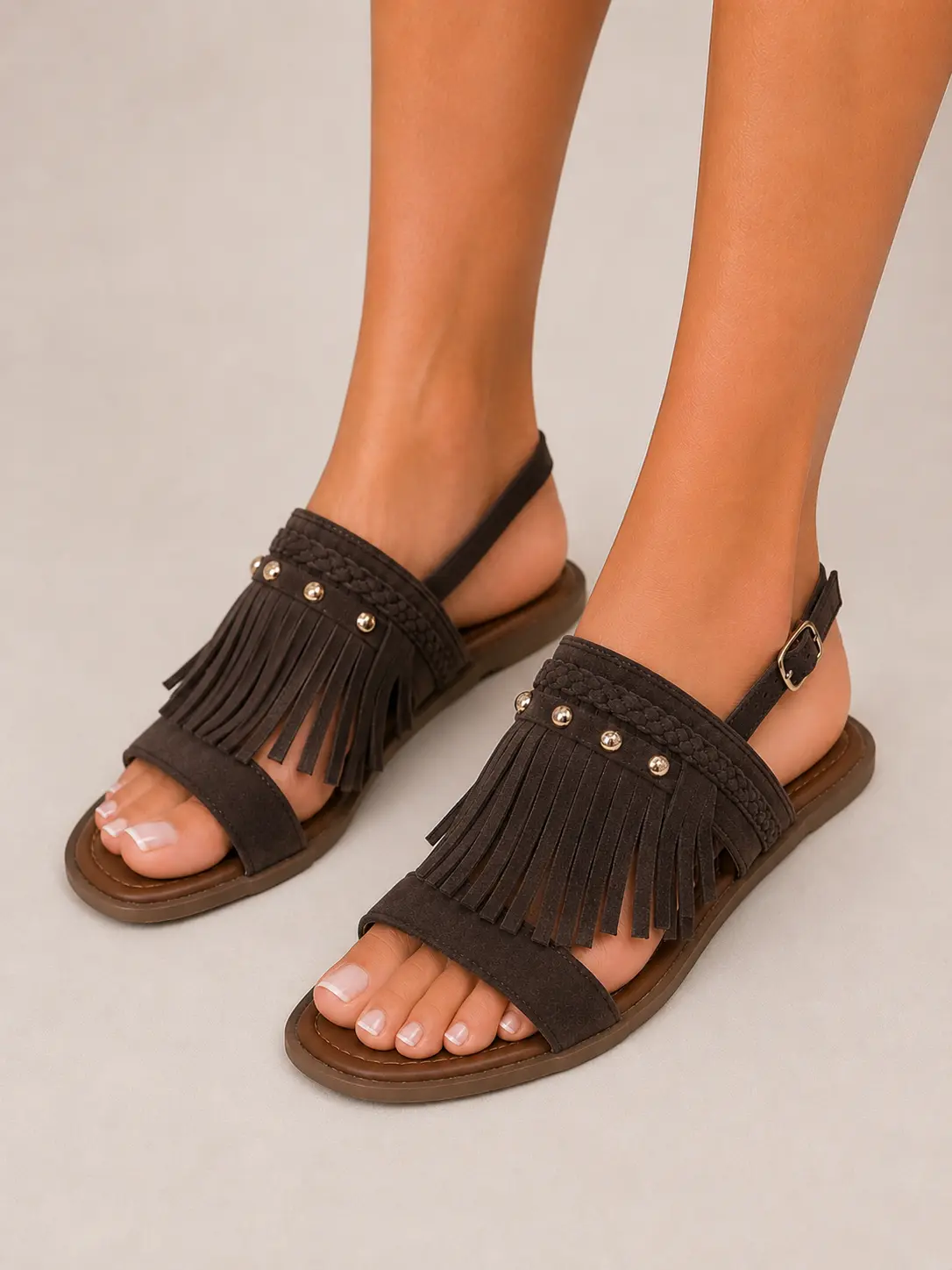 Sandali Donna Flat con Frange Decorative 3548 - immagine 2