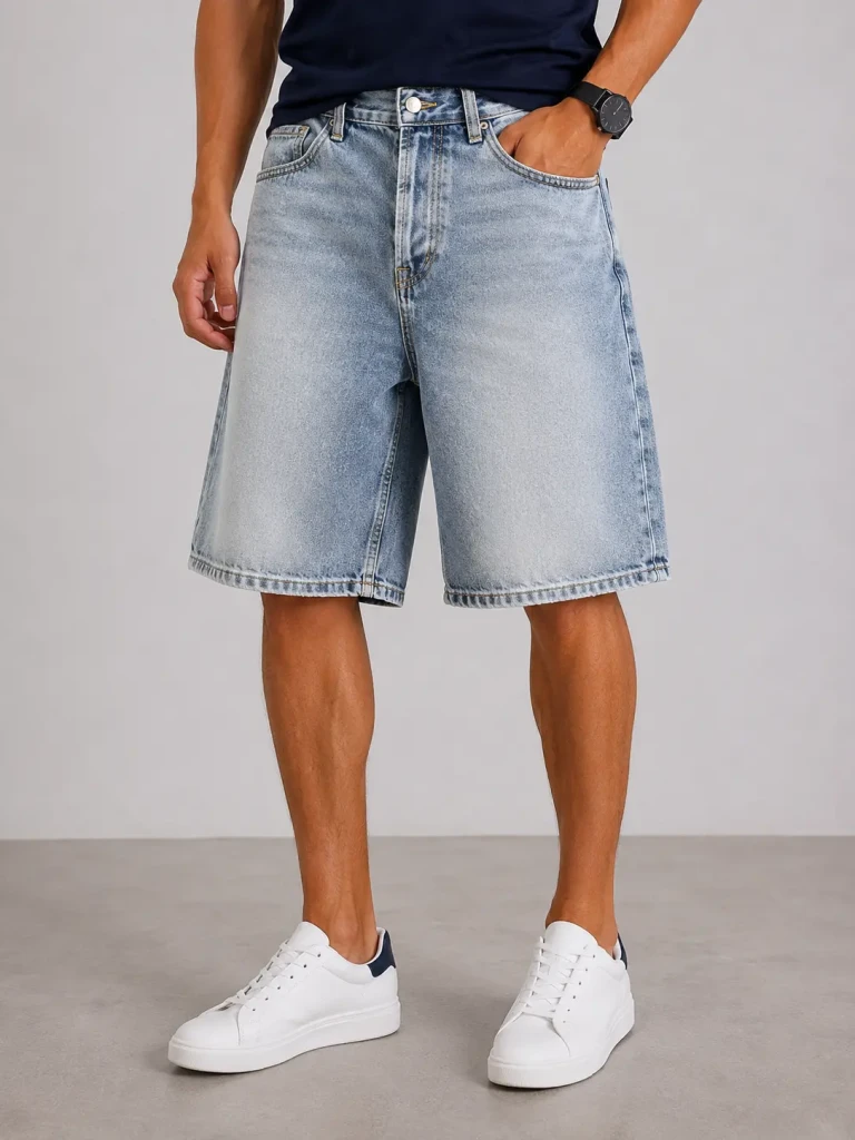 Bermuda uomo Warren Webber denim chiaro baggy fit