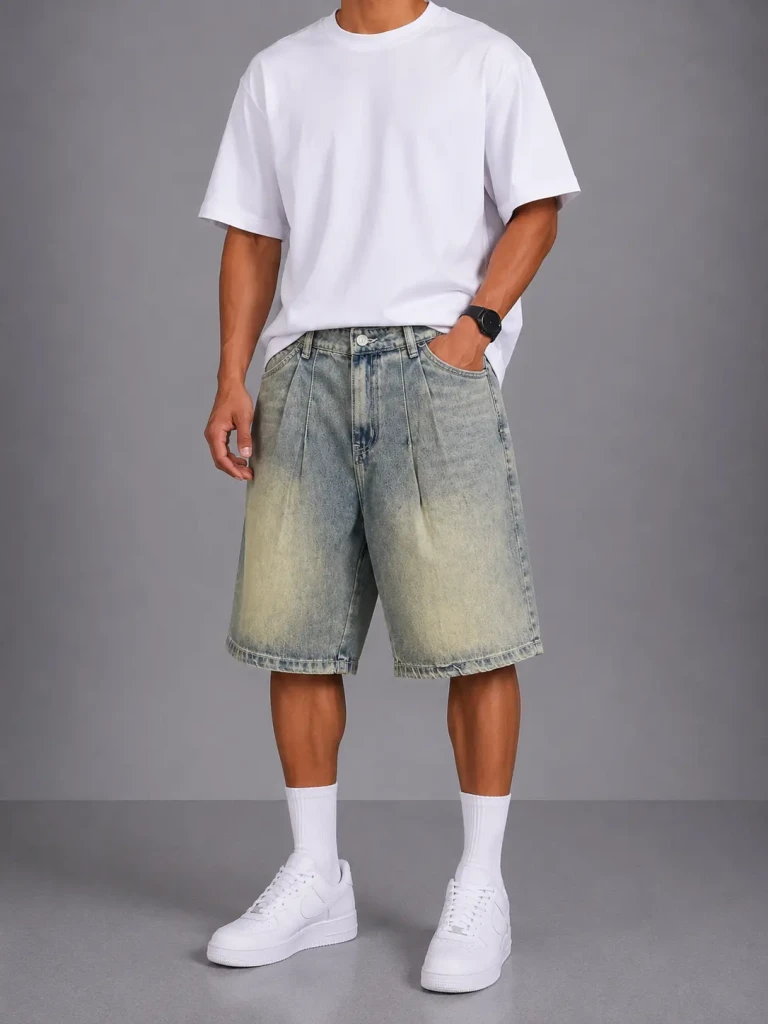 Bermuda uomo On Off baggy fit denim vintage